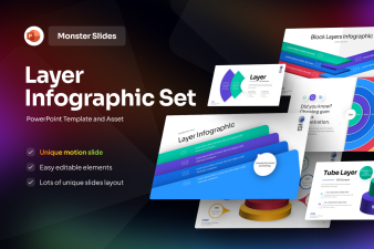 Monster Slides Layer Infographic Set